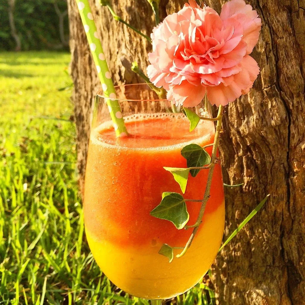 SMOOTHIE DE MANGA, BANANA E MORANGO