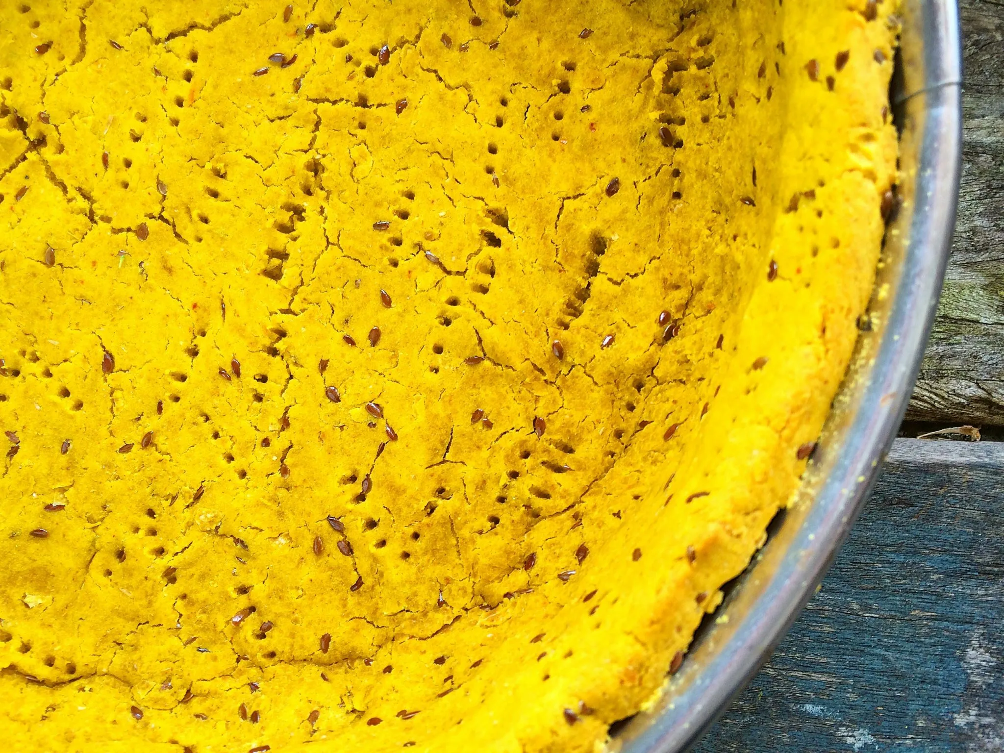 Massa empadão de grão de bico com abóbora sem glúten e sem lactose