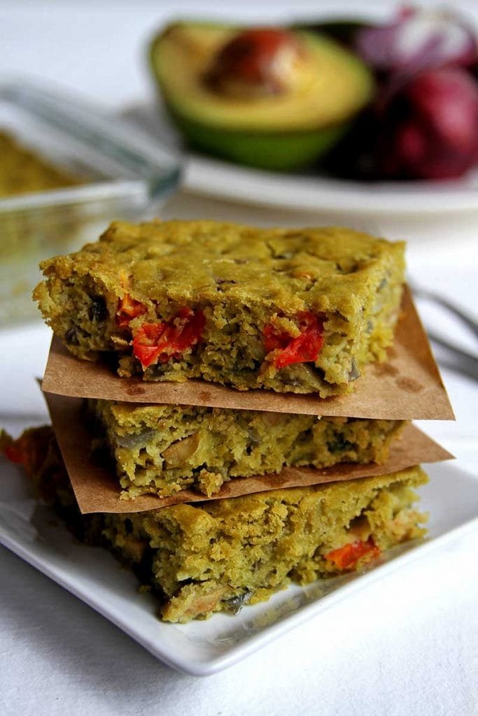 Torta de legumes vegana sem glúten, sem ovo, sem leite, sem soja de liquidificador