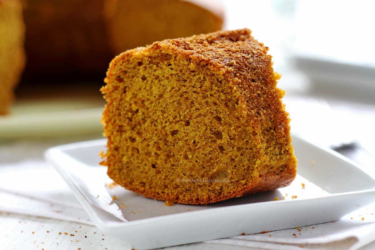 Receita de Bolo de Abóbora com farinha de arroz fit sem glúten e sem lactose fofinho